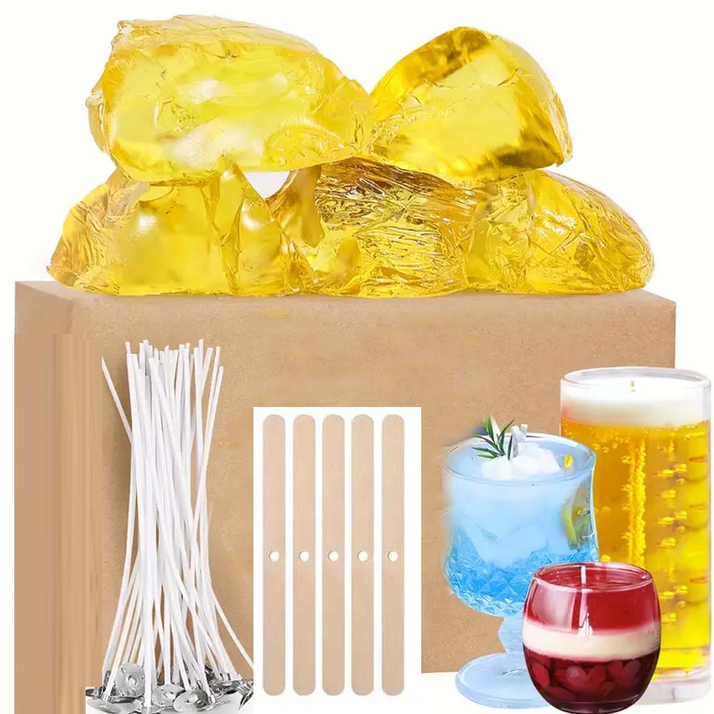 200g Yellow Clear Gel Jelly Wa - огляд і ціна Wooden Wick Candle