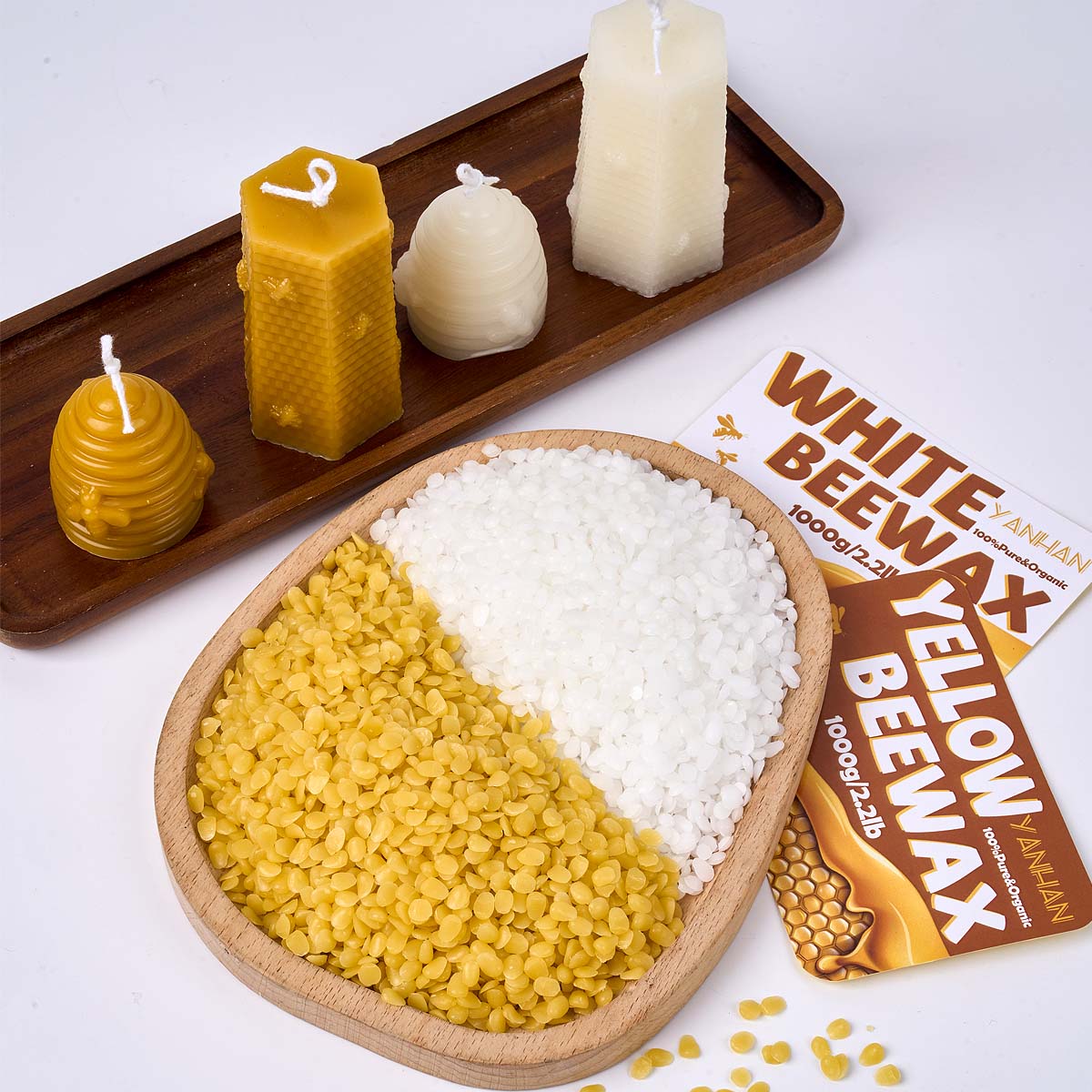 1000g Pure Natural Granular Wh - огляд і ціна Beeswax Taper Candle