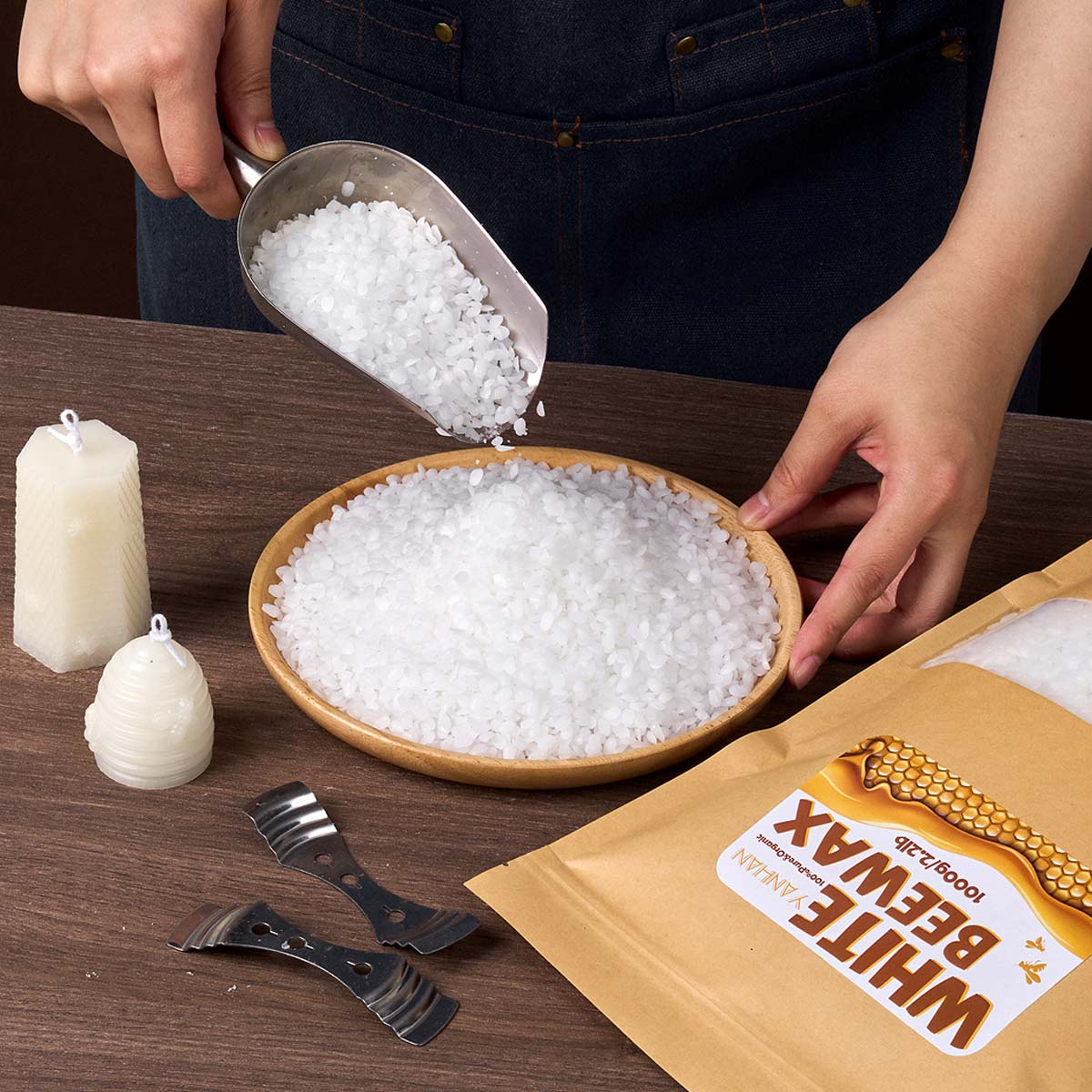 1000g Pure Natural Granular Wh - огляд і ціна Beeswax Taper Candle