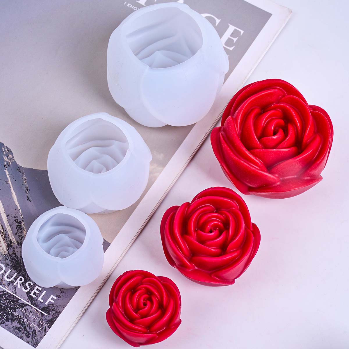 3D Flower Shape Silicone Candl - огляд і ціна Home Fragrance Rose
