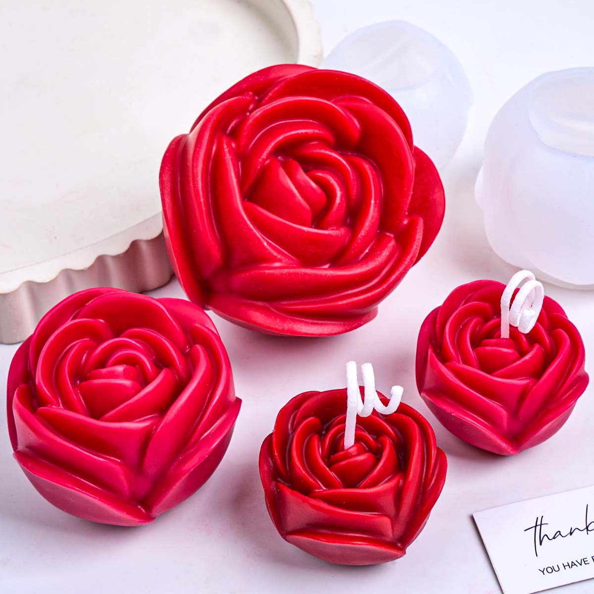 3D Flower Shape Silicone Candl - огляд і ціна Home Fragrance Rose